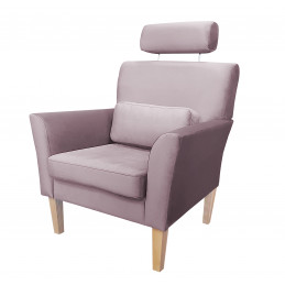 Fotel DENVER nogi buk MG55 – szary róż, velvet