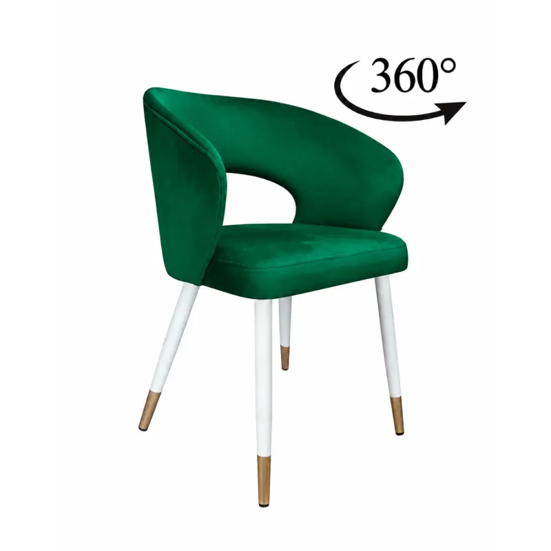 Krzesło tapicerowane AURA 360° noga biało-złota MG25