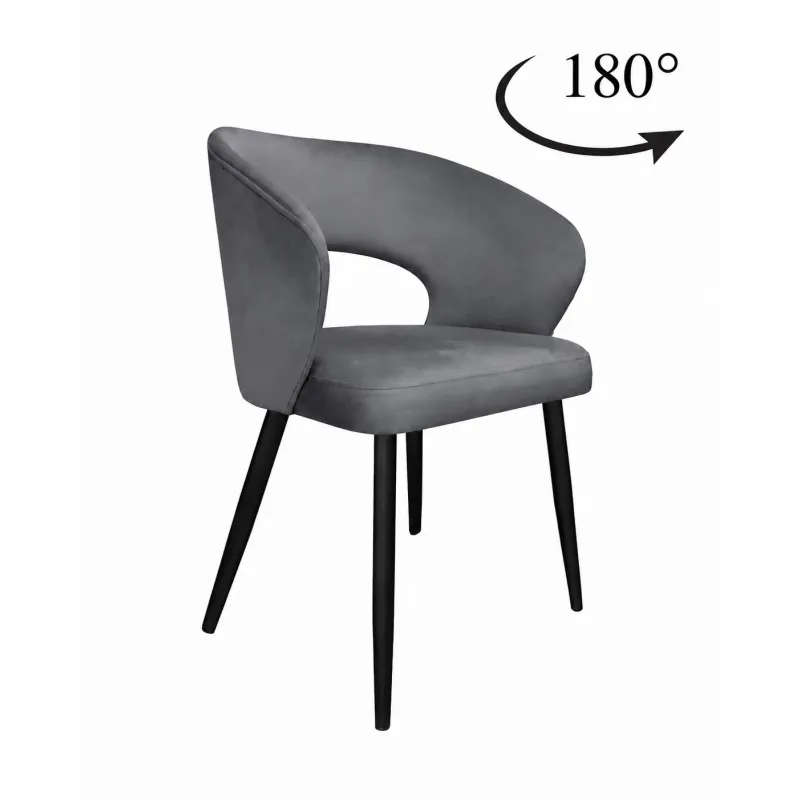 Krzesło tapicerowane AURA 180° noga czarna BL14