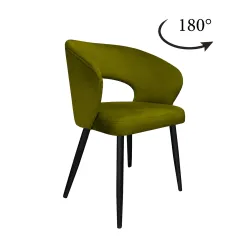 Krzesło tapicerowane AURA 180° noga czarna BL75