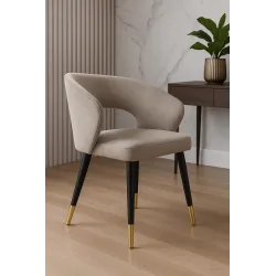 Krzesło tapicerowane AURA 180° noga czarno-złota MG09