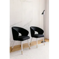 Krzesło tapicerowane AURA 180° noga biało-złota MG19