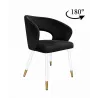 Krzesło tapicerowane AURA 180° noga biało-złota MG19