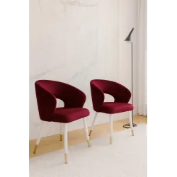Krzesło tapicerowane AURA 180° noga biało-złota MG31