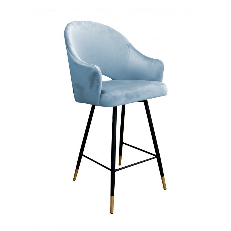 Krzesło barowe Velvet czarna podstawa złota BL06