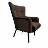 TULIP velvet armchair with black metal legs