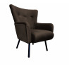TULIP velvet armchair with black metal legs