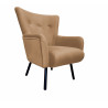 Tulip velvet armchair with black metal legs