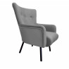 TULIP velvet armchair with black metal legs