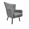 TULIP velvet armchair with black metal legs