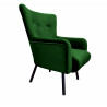 TULIP velvet armchair with black metal legs