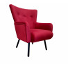 Tulip velvet armchair with black metal legs
