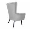 TULIP velvet armchair with black metal legs