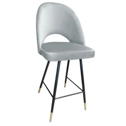 Hoker krzesło barowe Polo jasny szary, podstawa czarna/złota