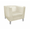 Fotel Monaco nogi chrom kremowy Velvet