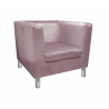 Fotel Monaco nogi chrom Velvet szary-róż