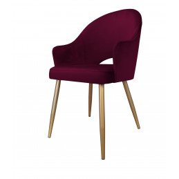 Krzesło Velvet MG02 śliwka z złotymi nogami