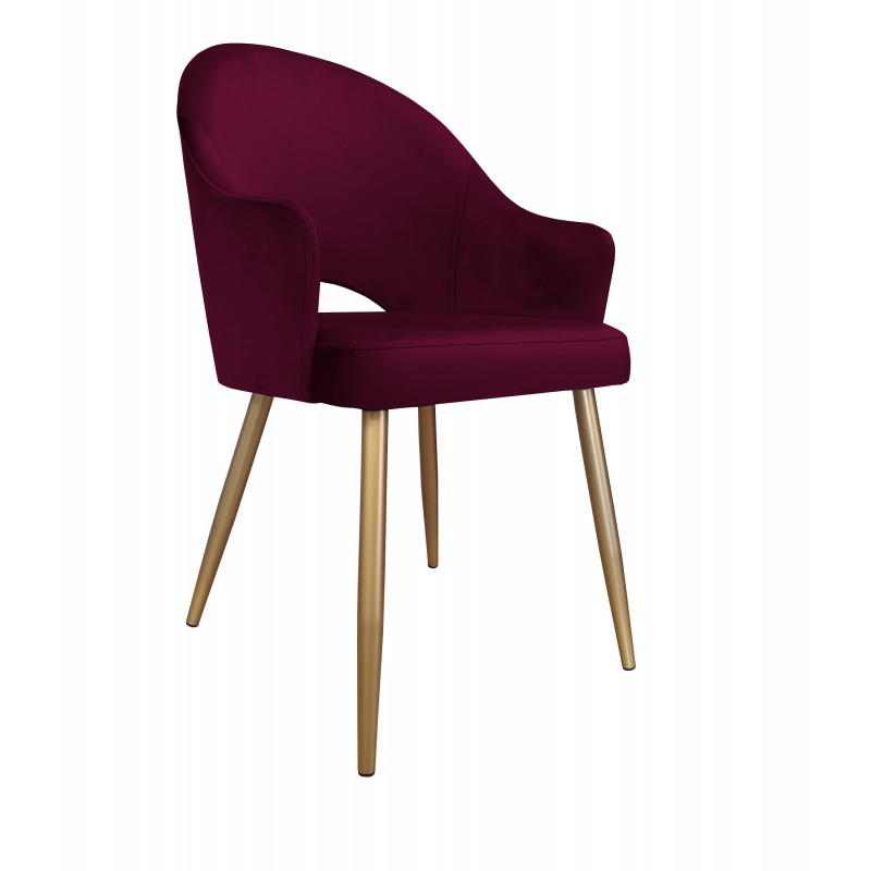 Krzesło Velvet MG02 śliwka z złotymi nogami