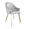 Krzesło Velvet MG39 jasny szary złota noga