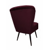 Fotel PRL MG02 velvet śliwka, nogi czarne