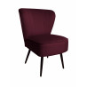 Fotel PRL MG02 velvet śliwka, nogi czarne