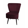 Fotel PRL MG02 velvet śliwka, nogi czarne