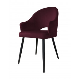Krzesło Velvet MG02 śliwka z czarnymi nogami