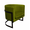 Fotel Glamour BL75 – oliwkowy velvet, czarna podstawa