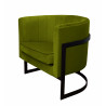 Fotel Glamour BL75 – oliwkowy velvet, czarna podstawa