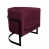 Fotel Glamour MG02 velvet śliwka z czarną podstawą