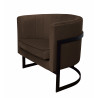 Fotel Glamour podstawa czarna MG05 - brązowy velvet