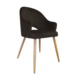 Krzesło Velvet noga dąb MG05 — brąz