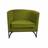 Fotel Glamour BL75 – oliwkowy velvet, czarna podstawa