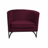 Fotel Glamour MG02 velvet śliwka z czarną podstawą