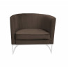 Fotel Glamour MG05 – biały stelaż, velvet brązowy