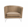 Fotel Glamour MG06 podstawa biała, velvet jasny brąz