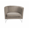 Fotel Glamour MG09 – velvet szary beż, podstawa biała