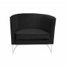 Fotel Glamour MG19 z białą podstawą - czarny velvet