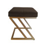 Pufa ZETA LOFT MG05 – taboret i podnóżek ze złotą podstawą