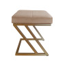 Pufa ZETA LOFT MG06 – taboret i podnóżek ze złotą podstawą