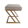 Pufa ZETA LOFT MG09 – taboret i podnóżek ze złotą podstawą