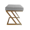 Pufa ZETA LOFT MG17 – taboret i podnóżek ze złotą podstawą