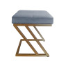 Pufa ZETA LOFT BL06 – taboret i podnóżek ze złotą podstawą