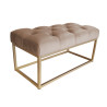 Ławka CHESTERFIELD LOFT podstawa złota pufa podnóżek MG06