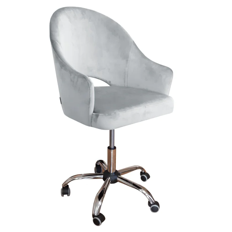 Fotel obrotowy VELVET MG39 jasnoszary tapicerowany