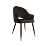 Krzesło VELVET MG05 – welur, czarne nogi ze złotym akcentem