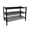Ławka na buty – czarny stelaż, praktyczny regał i półka