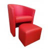 Fotel CLUB z podnóżkiem D15 Czerwony – komfort i styl