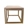 Stolik kawowy 2w1 dąb sonoma ze złotą podstawą – elegancja