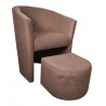 Fotel CLUB z podnóżkiem Mikrofaza 3 Jasny brąz – styl i wygoda